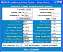 Monthly vs bi-weekly mortgage calculator